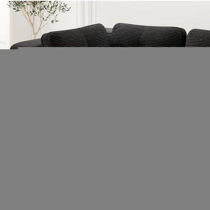 Modulares Ecksofa Schwarz 177x382 cm – Boneless Cordstoff Couch