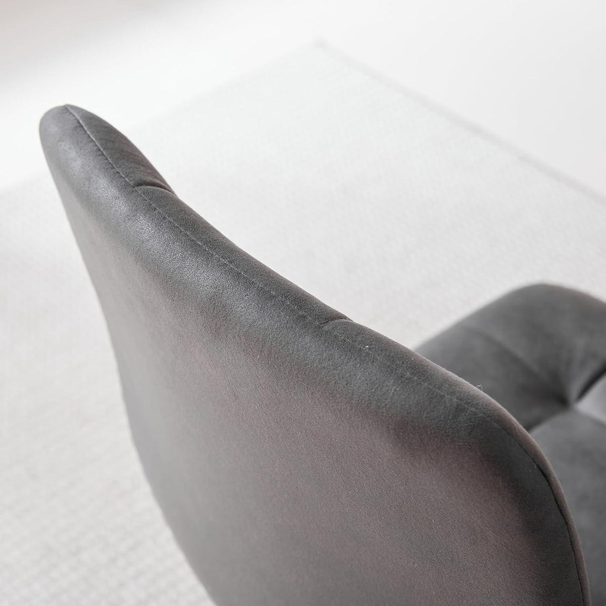 Moderner Esstisch Set 100cm mit 4 Sesseln in Lederoptik