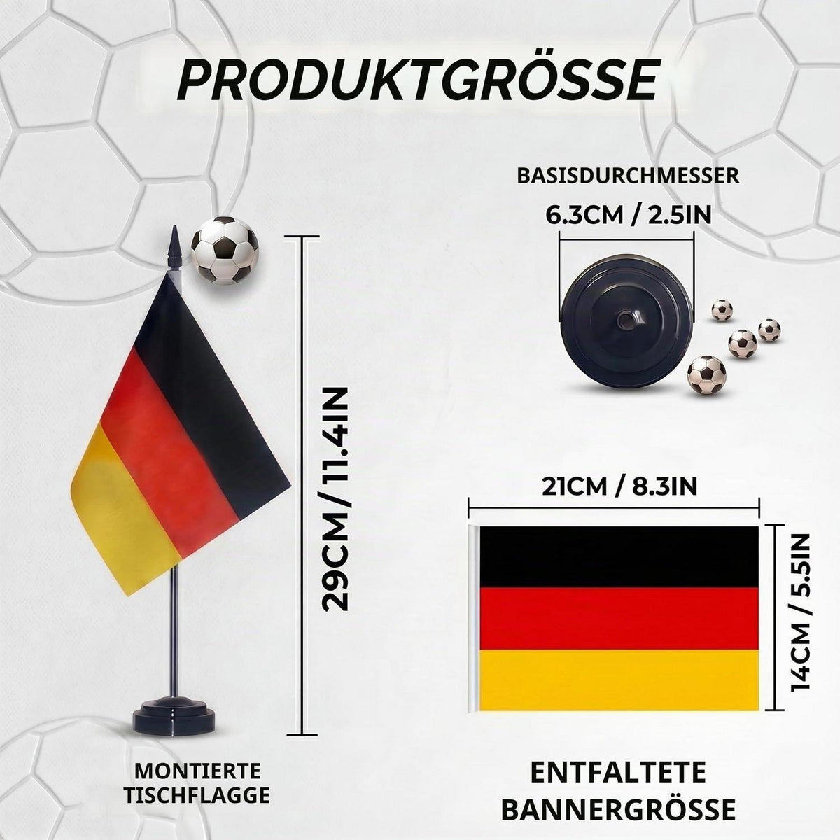 Deutschland Tischflaggen 2er Set WM 2026 – Büro & Home Deko