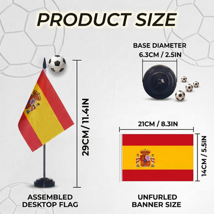 Spanien Tischflaggen 2er Set WM 2026 – Home & Büro Deko
