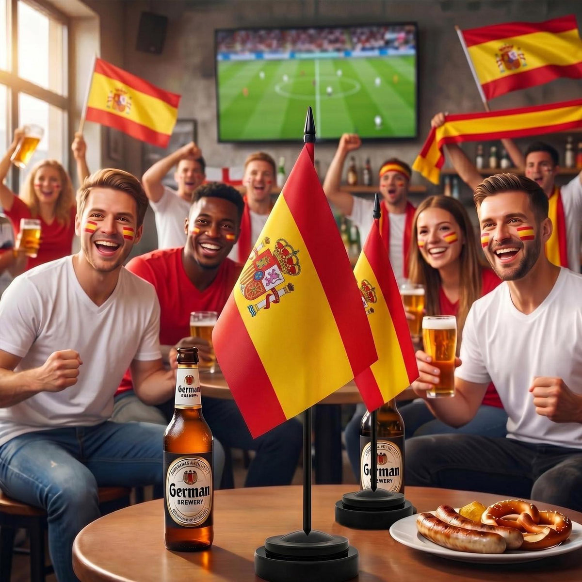 Spanien Tischflaggen 2er Set WM 2026 – Home & Büro Deko