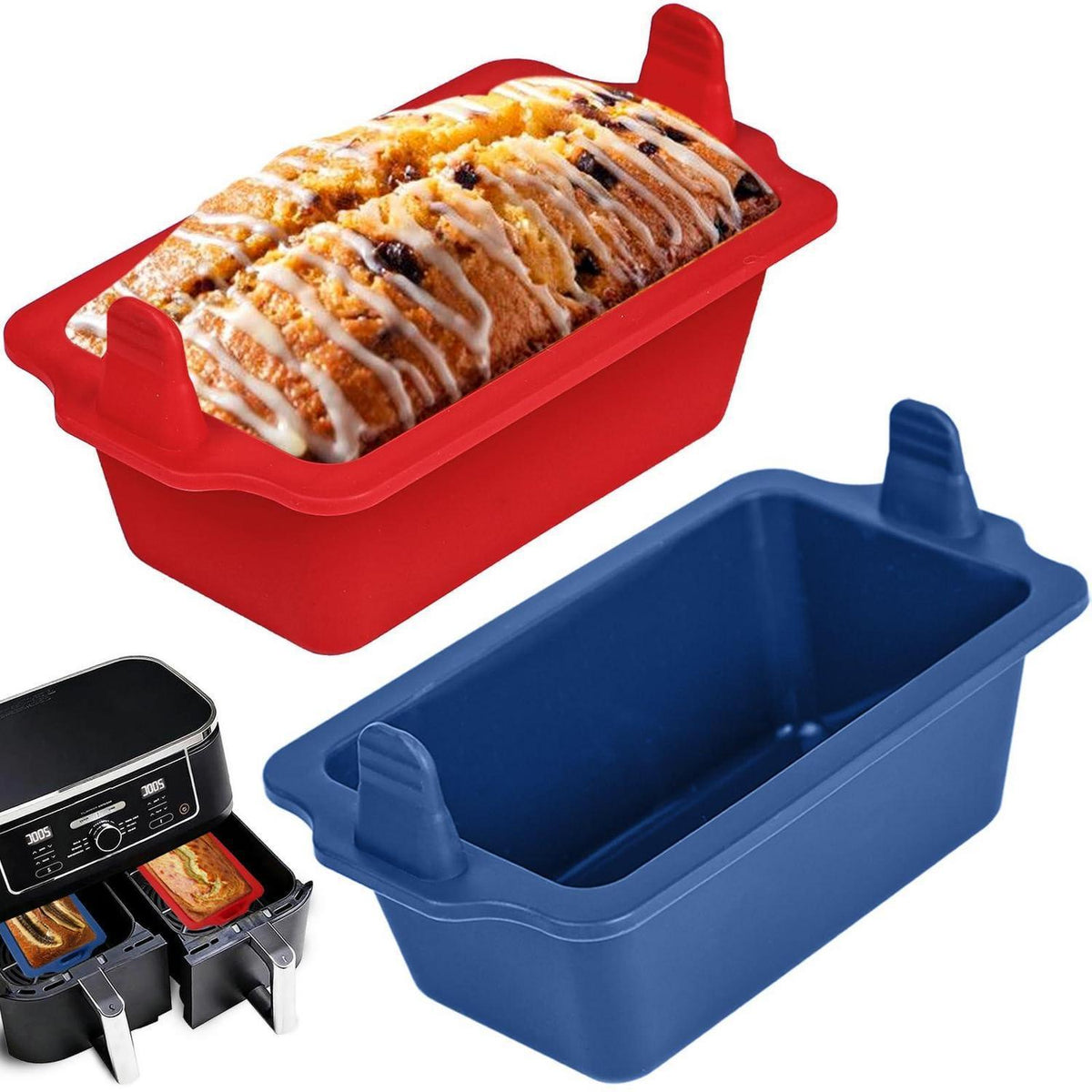 Silikon Backform für Heißluftfritteuse – 2er Set, Mini Kuchenform