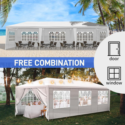 Wasserdichter Gartenpavillon 3x9m mit UV-Wänden – Partyzelt für Hochzeiten