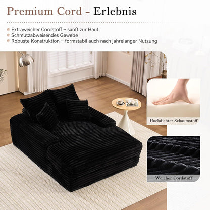 Cord Schlafsofa mit 4 Kissen – Ultraweiches Relaxsofa & Bett