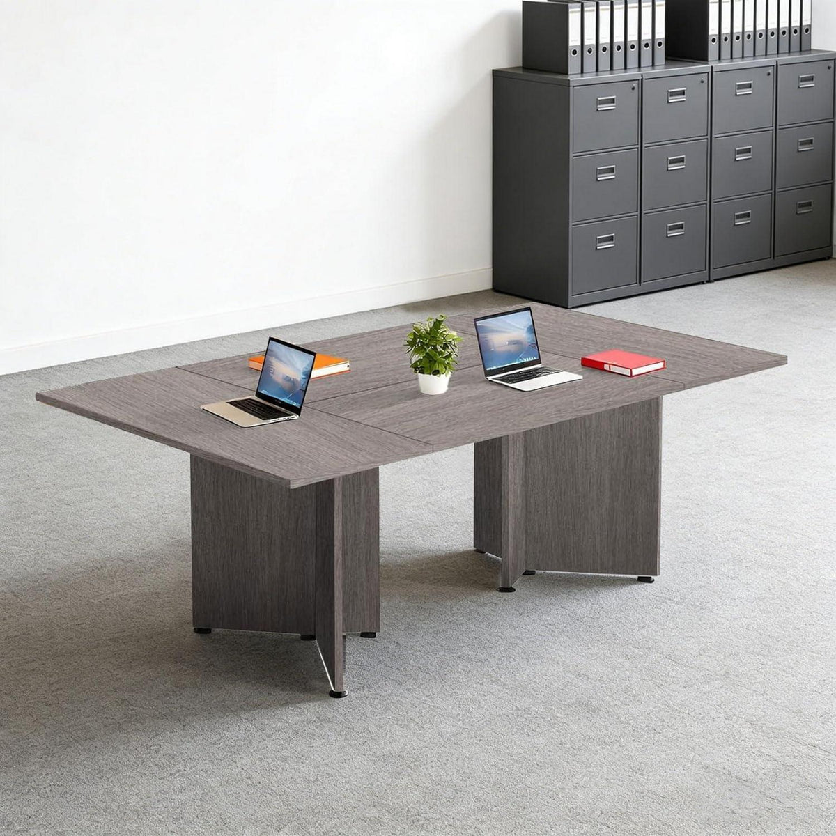 Modularer Konferenztisch, Erweiterbar für 4-12 Personen, 600 cm, Dunkelgrau