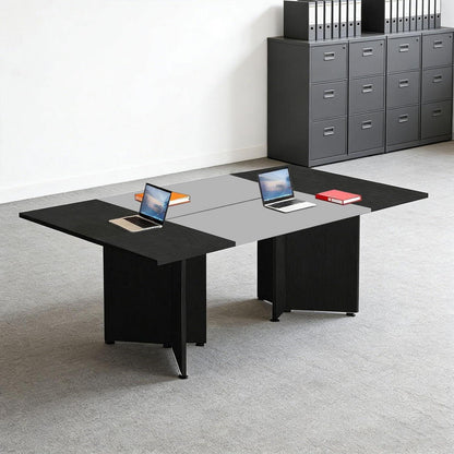 Modularer Konferenztisch, Erweiterbar für 4-12 Personen, Schwarz & Dunkelgrau