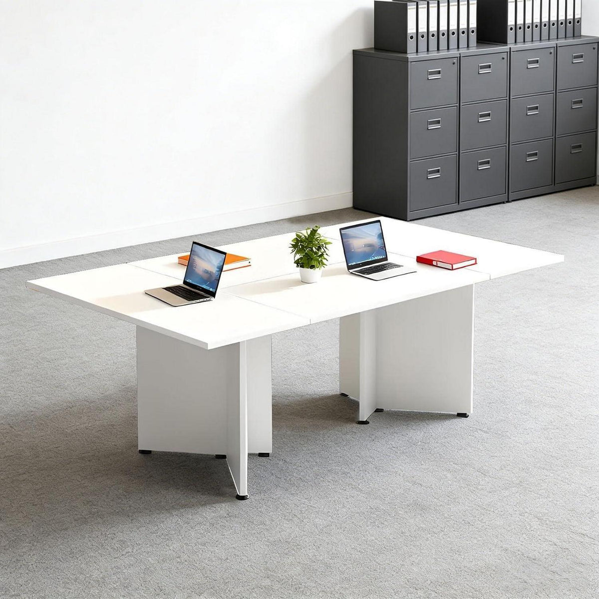 Modularer Konferenztisch, Erweiterbar, Weiß, 600 cm