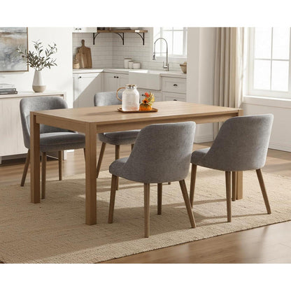 Moderner Esszimmerstuhl Set Grau mit Lendenstütze & Chenille