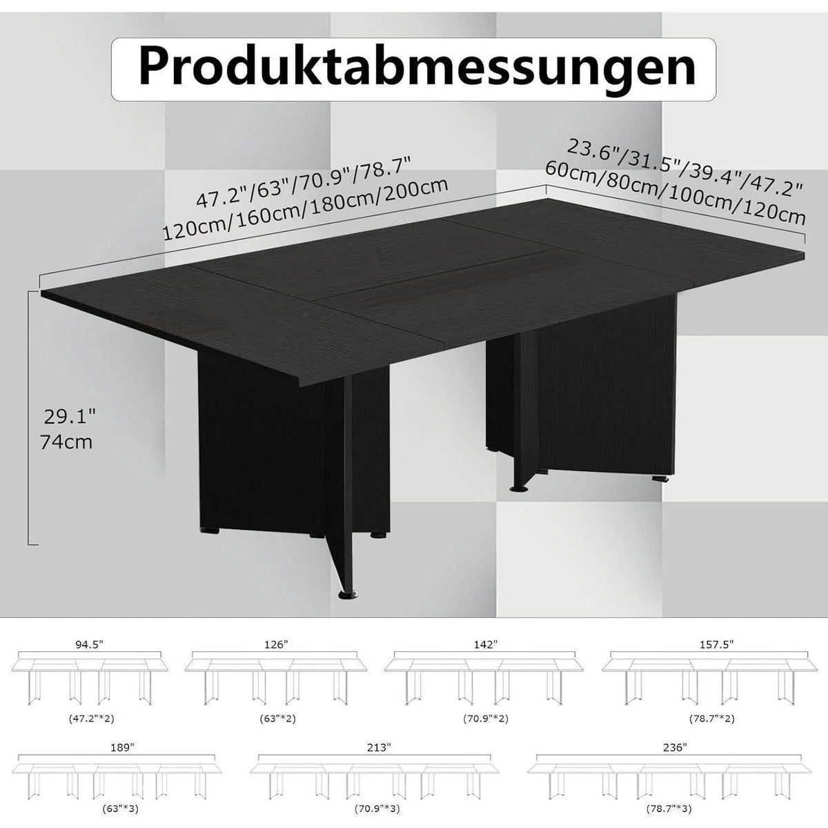 Erweiterbarer Konferenztisch Modular | Besprechungstisch für 4-12 Personen