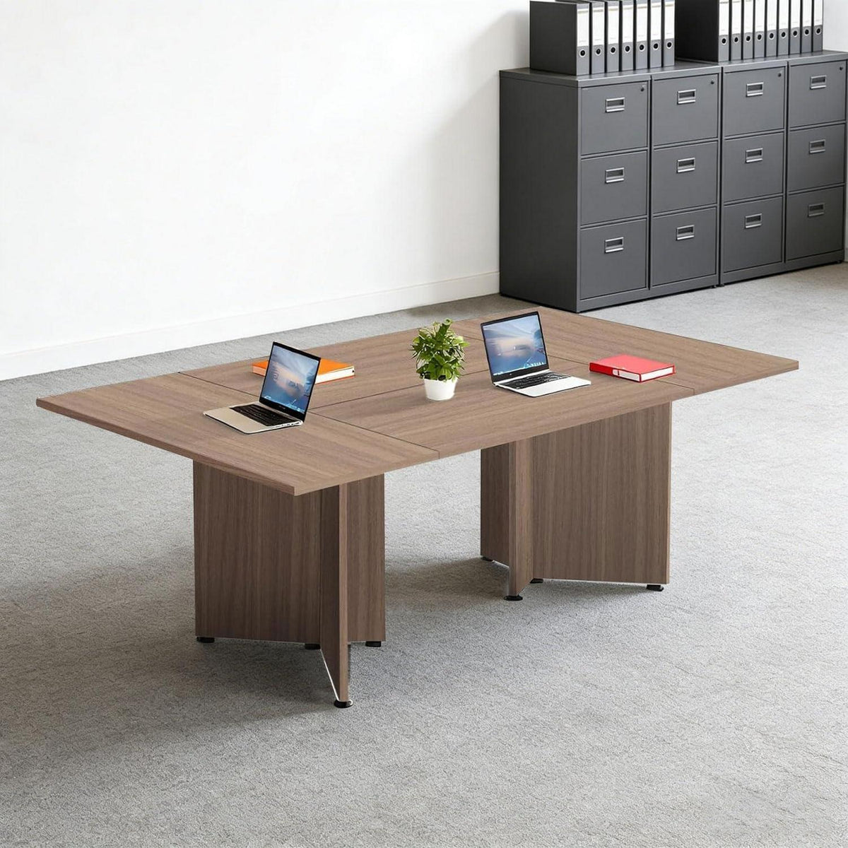 Modularer Konferenztisch, Erweiterbar für 4-12 Personen, 540 cm, Light Brown