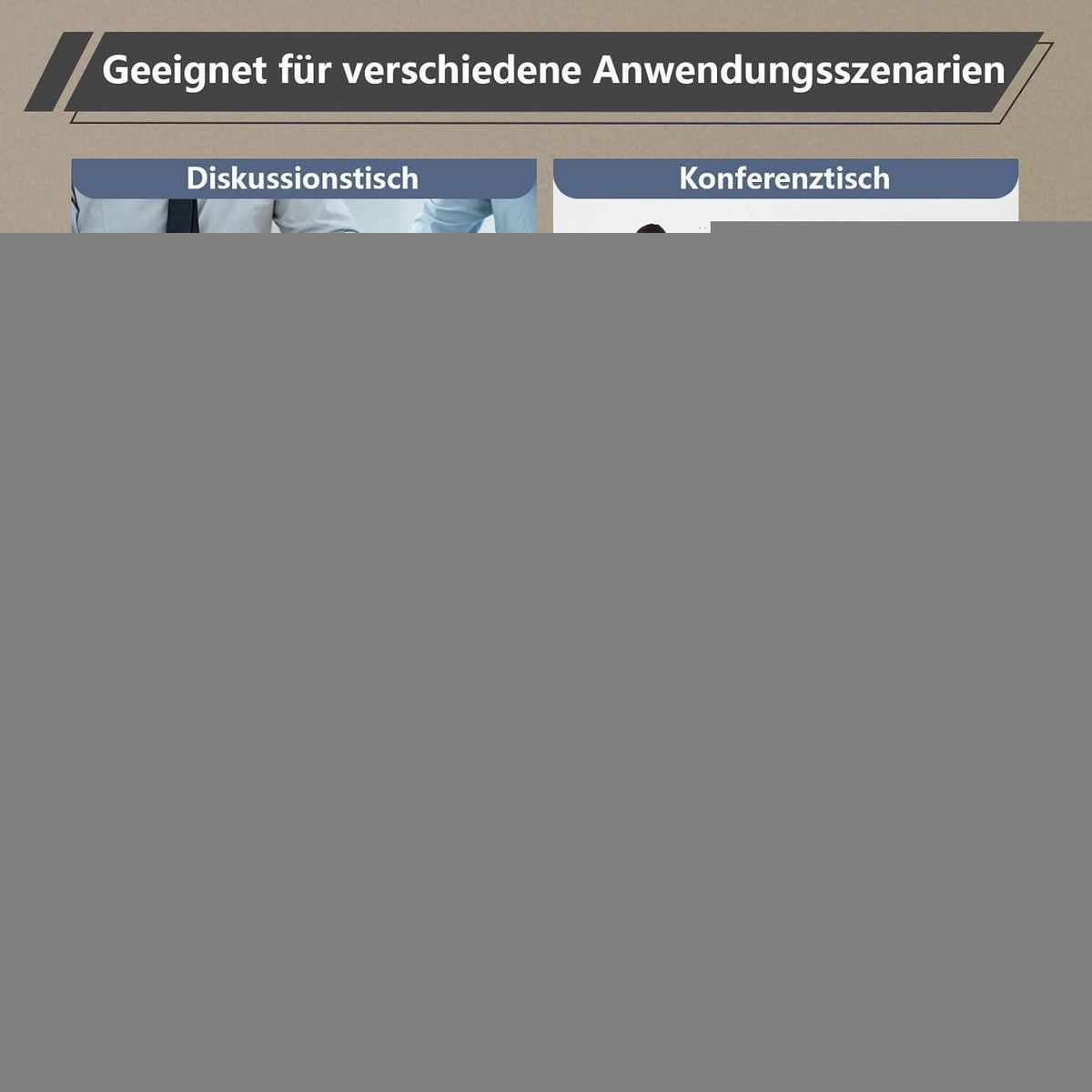 Modularer Konferenztisch, Erweiterbar für 4-12 Personen, Schwarz Weiß