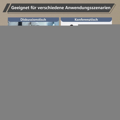 Modularer Konferenztisch, Erweiterbar für 4-12 Personen, Schwarz Weiß