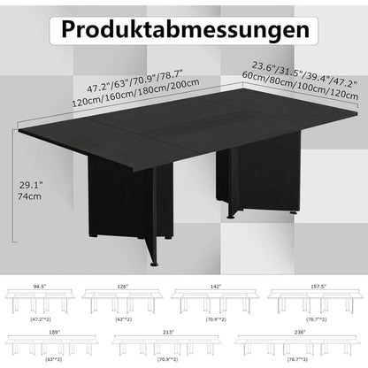 Erweiterbarer Konferenztisch Modular Weiß – 320 cm, für 4-12 Personen