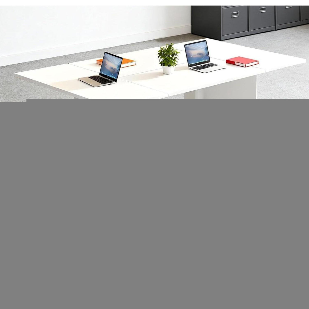 Erweiterbarer Konferenztisch Modular Weiß – 320 cm, für 4-12 Personen