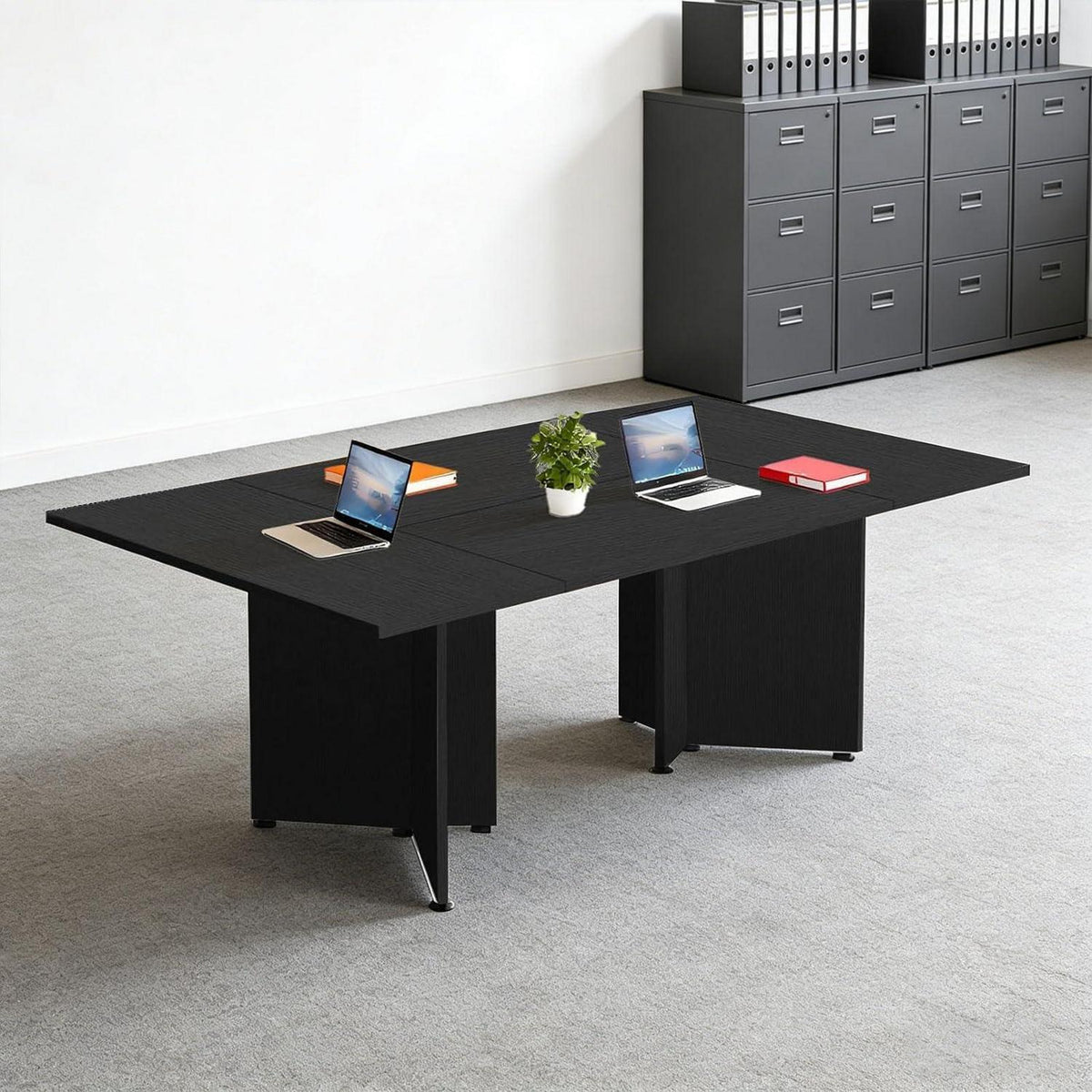 Modularer Konferenztisch, Erweiterbar für 4-12 Personen, Schwarz