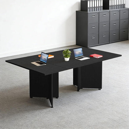 Modularer Konferenztisch, Erweiterbar für 4-12 Personen, Schwarz