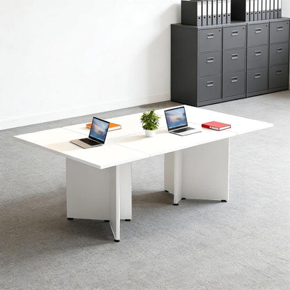 Erweiterbarer Konferenztisch Weiß – Modular & Flexibel für 4-12 Personen