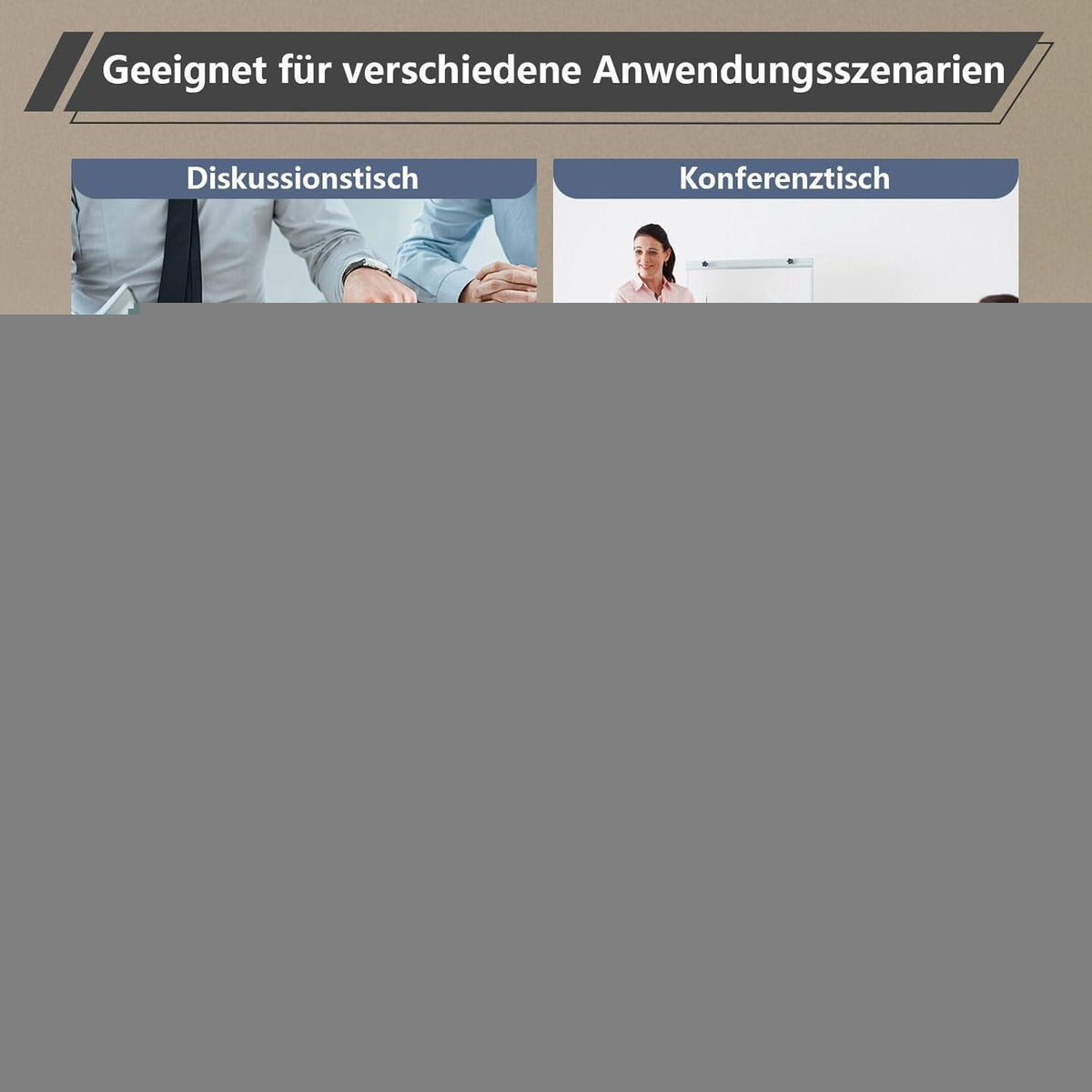 Modularer Konferenztisch, Erweiterbar für 4-12 Personen, 200 cm