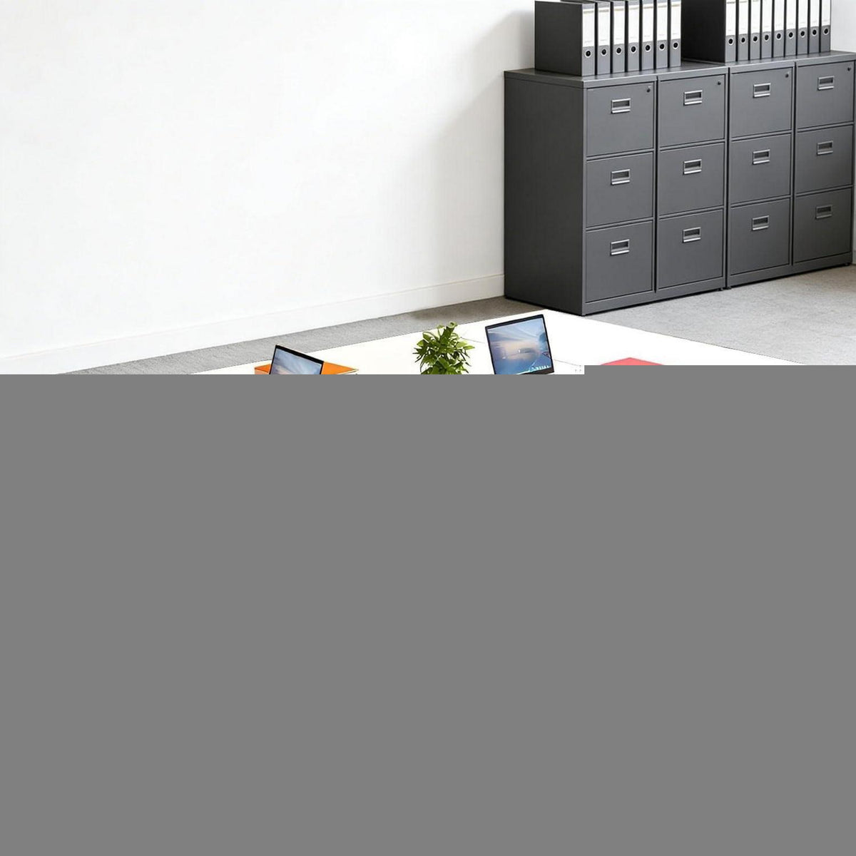 Erweiterbarer Konferenztisch Modular Weiß – 480 cm, für Büro & Schulung
