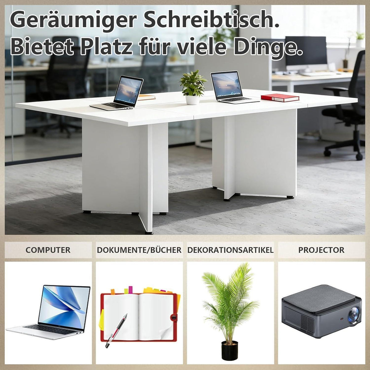 Erweiterbarer Konferenztisch Modular | 400 cm | Dunkelbraun