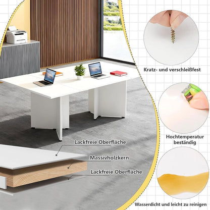 Erweiterbarer Konferenztisch modular, 600 cm, Dunkelbraun