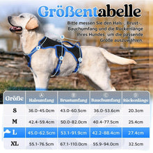 Hundegeschirr Brustgeschirr Groß Hunde Schwarz & Marineblau L