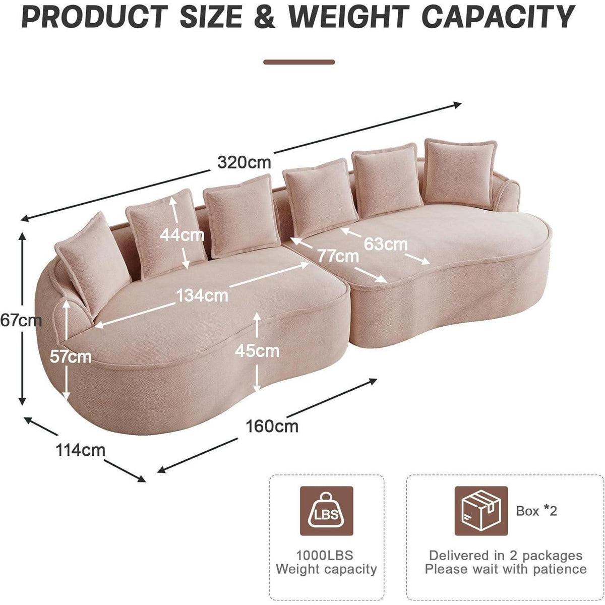 Modulares Chenille Sofa – Tiefes Sitzgefühl & Kein Aufbau Rosa