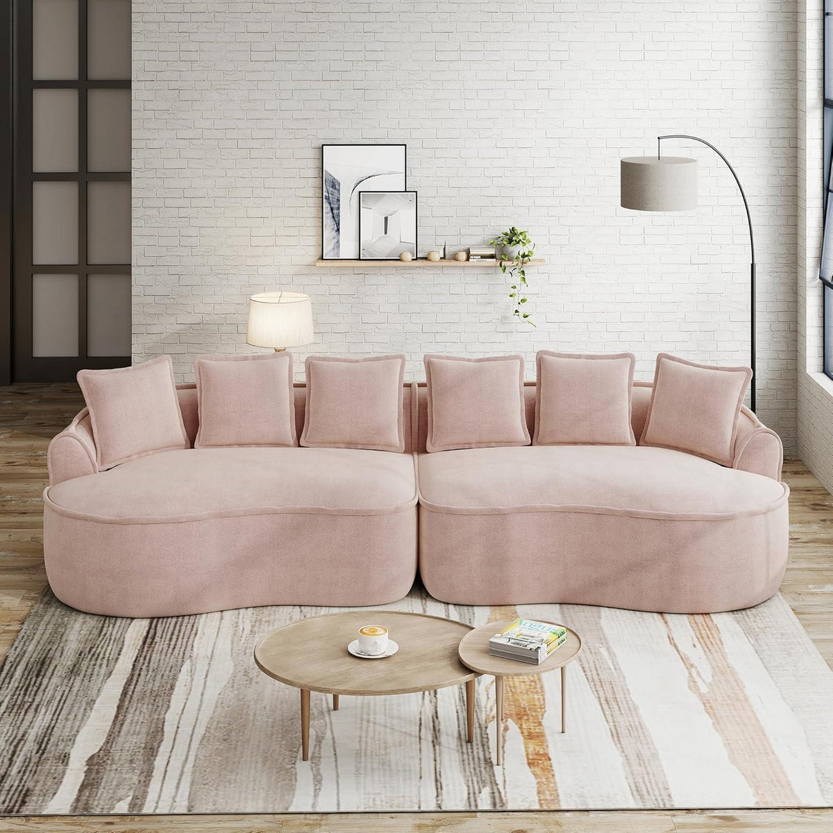 Modulares Chenille Sofa – Tiefes Sitzgefühl & Kein Aufbau Rosa