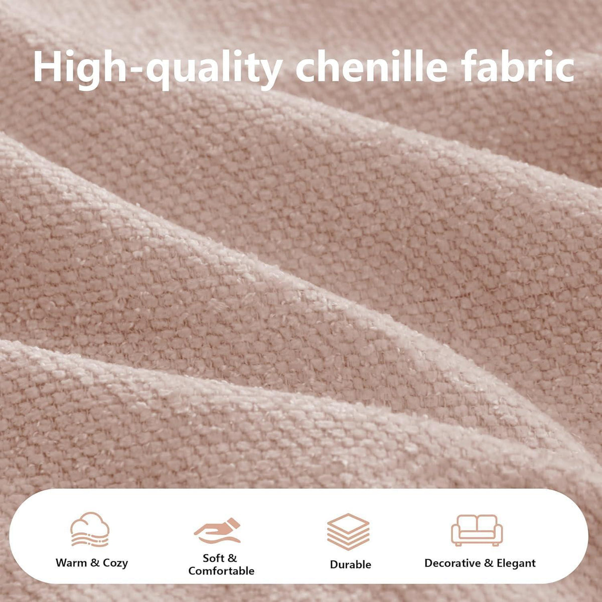Modulares Chenille Sofa L-Form mit Chaiselongue – Hellbraun