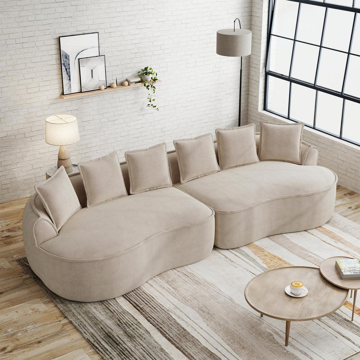 Modulares Chenille Sofa – Rahmenlos, Tief & Bequem (4-Sitzer)