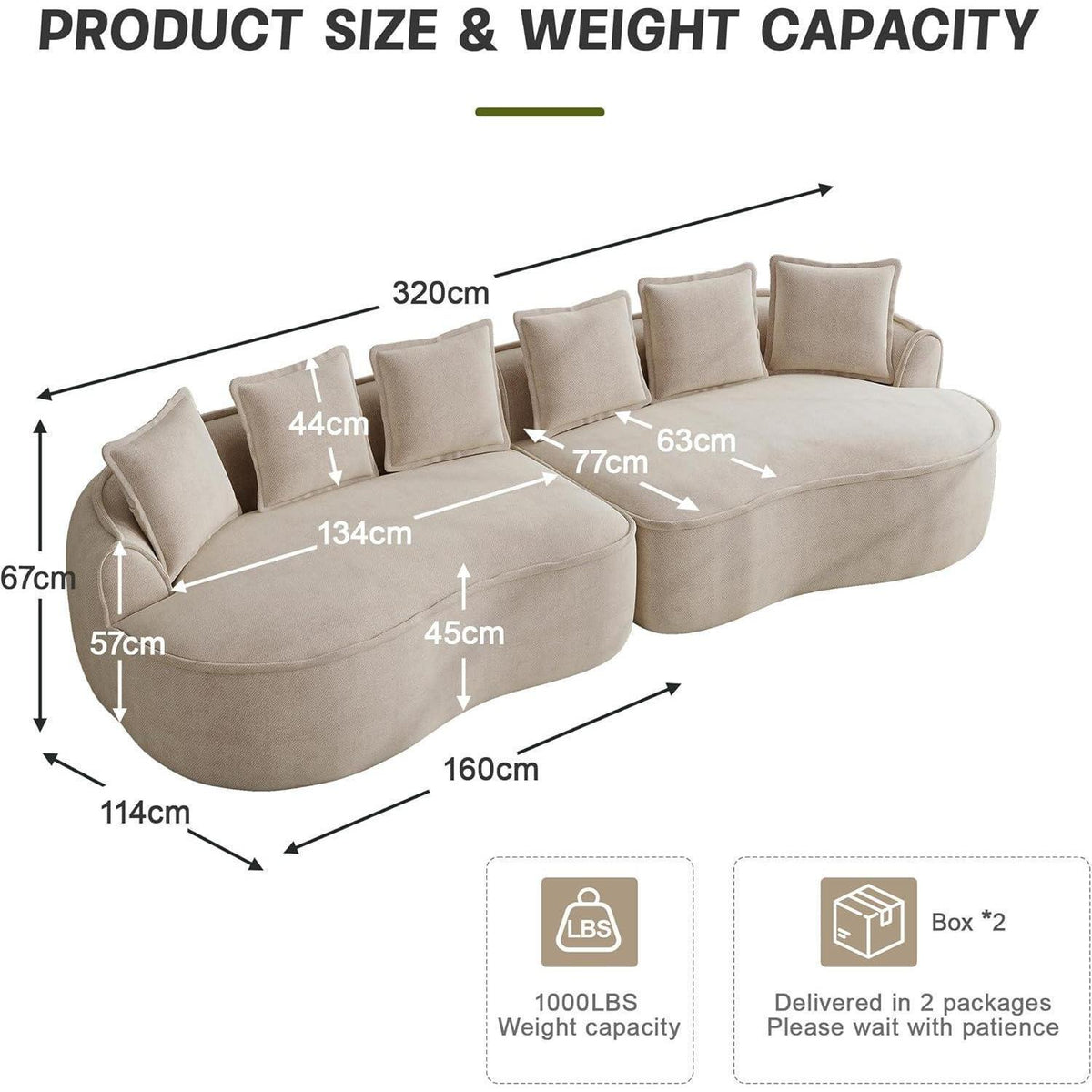 Modulares Chenille Sofa – Rahmenlos, Tief & Bequem (4-Sitzer)