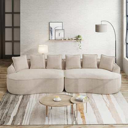 Modulares Chenille Sofa – Rahmenlos, Tief & Bequem (4-Sitzer)