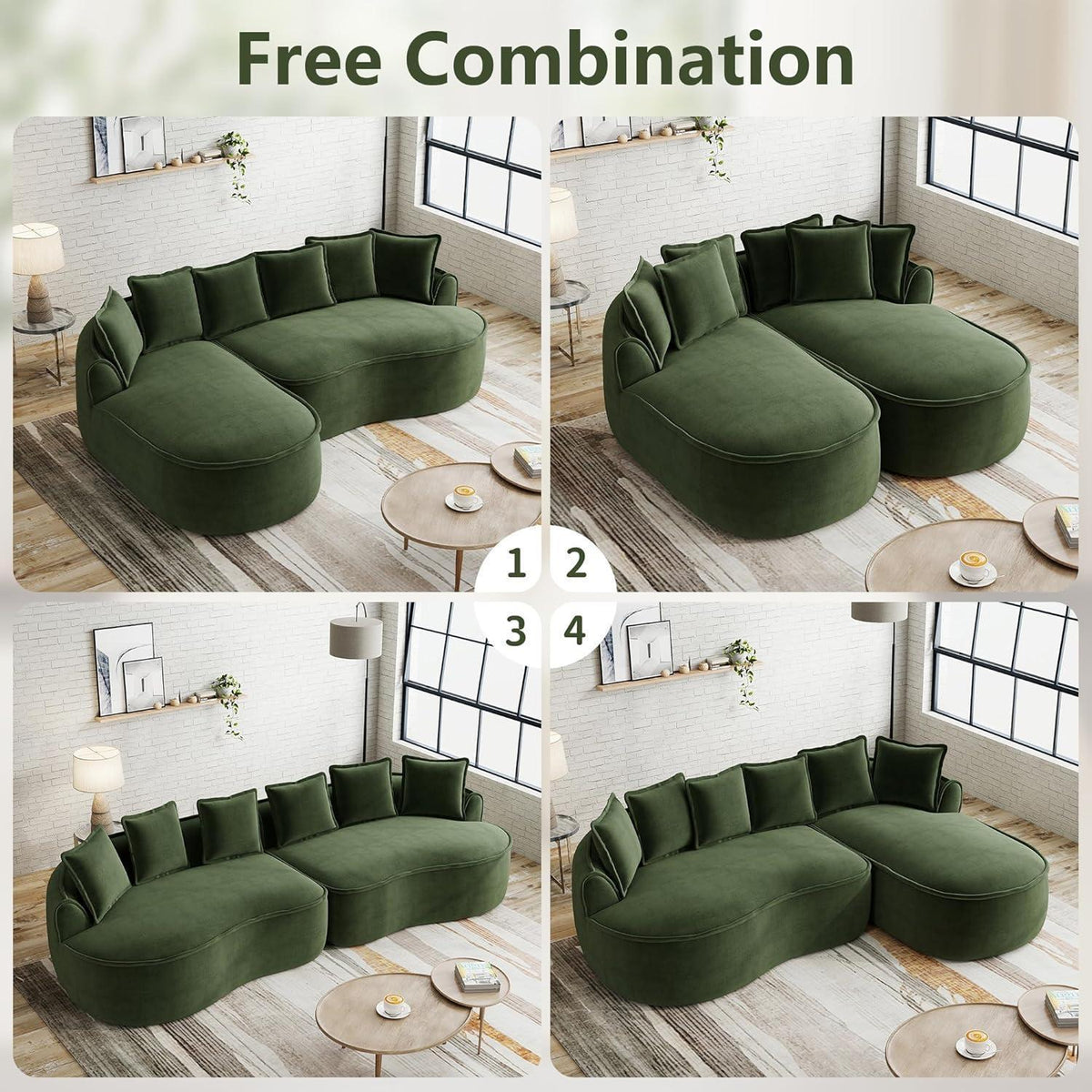 Modulares Chenille Sofa – Tiefes Sitzgefühl & Kein Aufbau