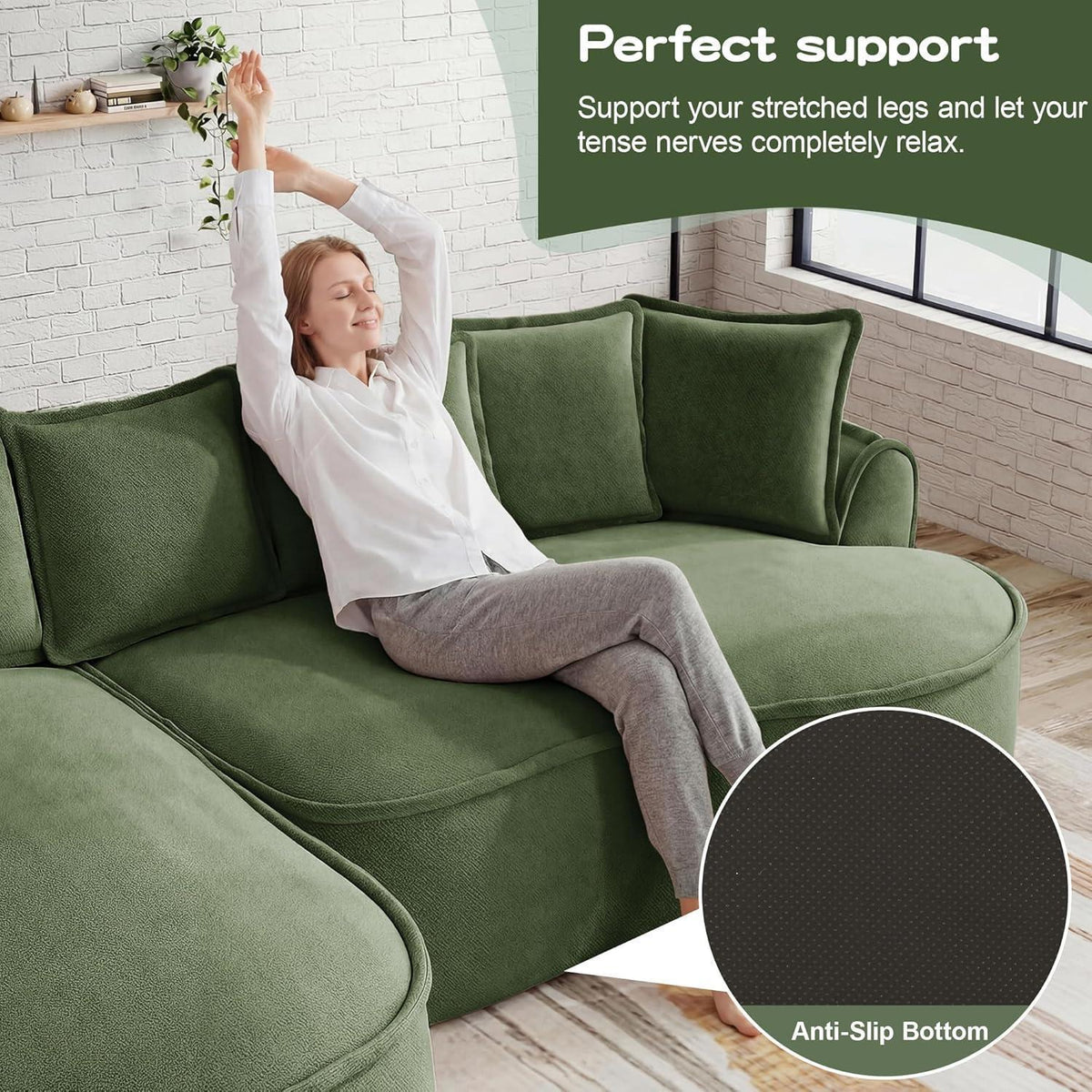 Modulares Chenille Sofa – Tiefes Sitzgefühl & Kein Aufbau