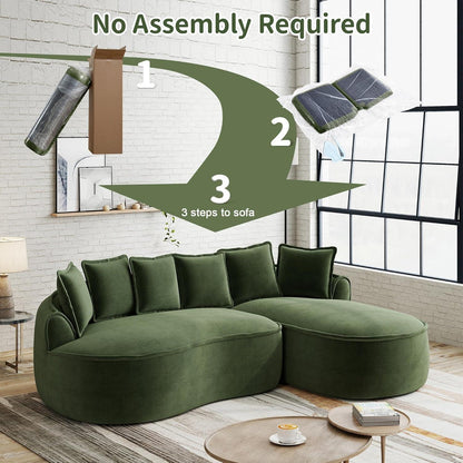 Modulares Chenille-Sofa mit Chaiselongue & extra Tiefe