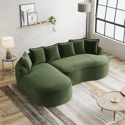 Modulares Chenille-Sofa mit Chaiselongue & extra Tiefe