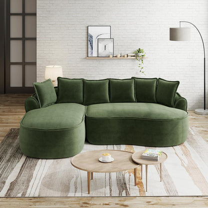 Modulares Chenille-Sofa mit Chaiselongue & extra Tiefe
