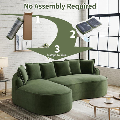 Modulares Chenille-Sofa mit Chaiselongue & extra Tiefe
