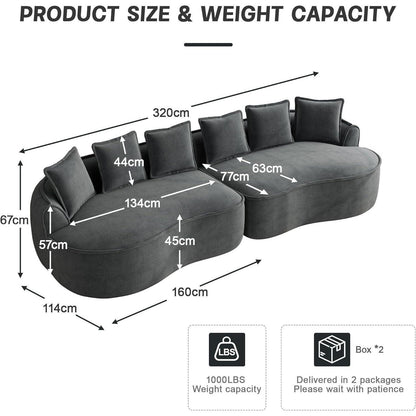 Modulares Chenille Sofa – Tiefes Sitzgefühl & Kein Aufbau