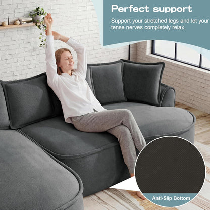 Modulares Chenille Sofa – Tiefes Sitzgefühl & Kein Aufbau
