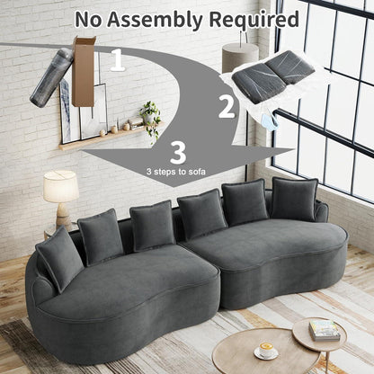 Modulares Chenille Sofa – Tiefes Sitzgefühl & Kein Aufbau