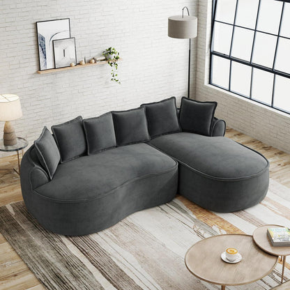 Modulares Sofa Grau – Chenille L-Form mit Chaiselongue