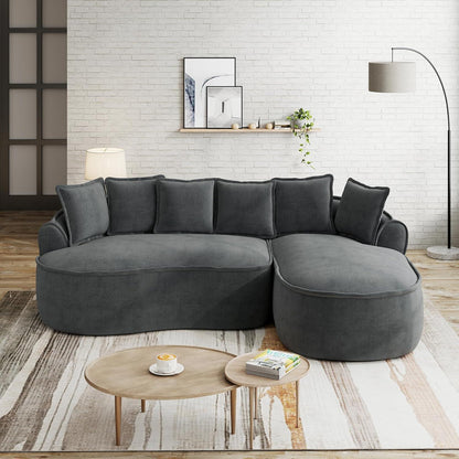 Modulares Sofa Grau – Chenille L-Form mit Chaiselongue