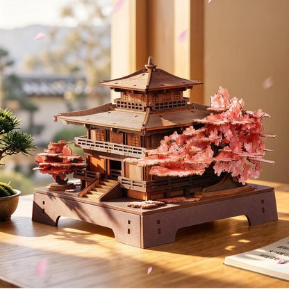 Sakura Pavillon 3D Holzpuzzle – Japanische Architektur zum Selberbauen
