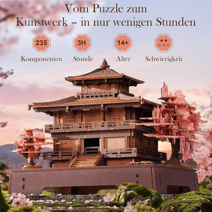 Sakura Pavillon 3D Holzpuzzle – Japanische Architektur zum Selberbauen