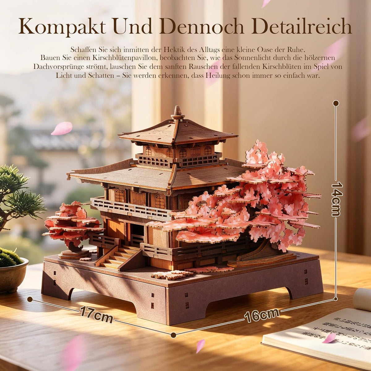 Sakura Pavillon 3D Holzpuzzle – Japanische Architektur zum Selberbauen