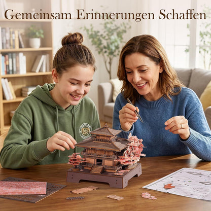 Sakura Pavillon 3D Holzpuzzle – Japanische Architektur zum Selberbauen