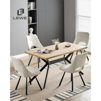 Drehbarer Esszimmerstuhl mit Bezug – Beige