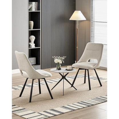 Drehbarer Esszimmerstuhl mit Bezug – Beige