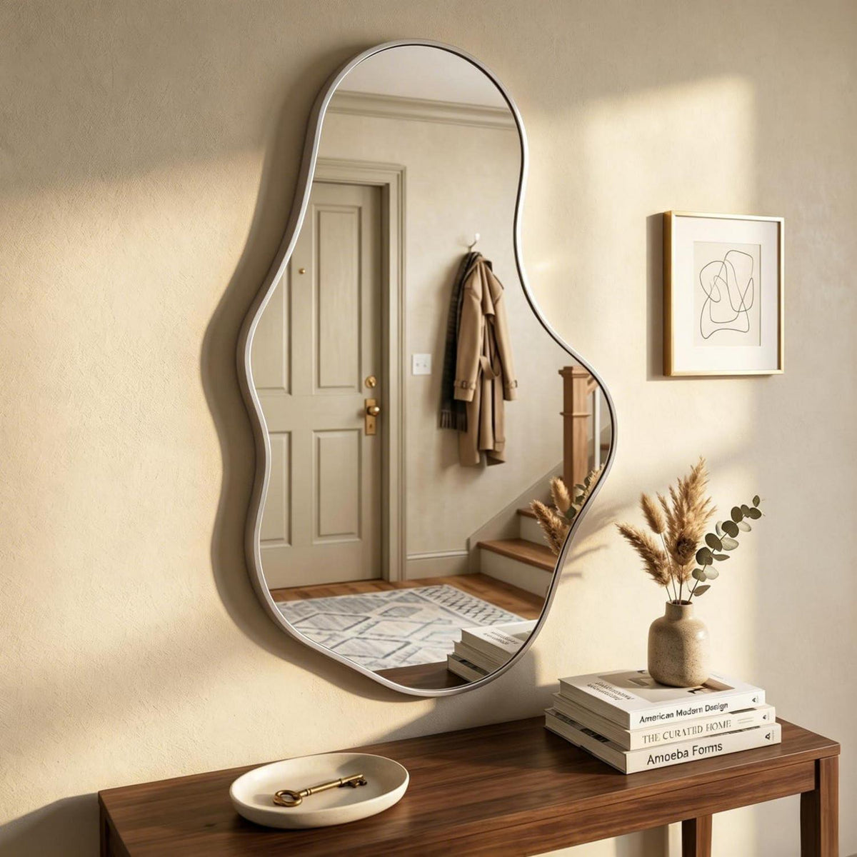 Wavy Wandspiegel Silber – Abstraktes Wellendesign 100x60cm